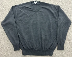 PETER MILLAR Merino Wool Silk V-Neck Sweater Mens XL Grey Golf Country Club - Picture 1 of 22