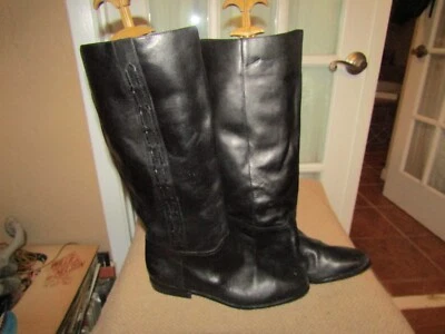 Nicole Leather Savannah Pull on Riding Equestrian Boots 9.5 M Black - Image 1 of 4