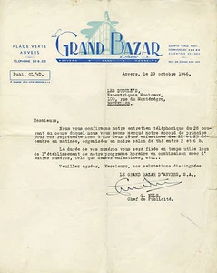 "LES DUDULE'S (EXCENTRIQUES MUSICAUX)" Lettre à en-tête originale GRAND BAZAR - Imagen 1 de 1