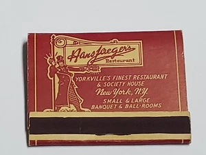 Vtg 1960s Matchbook - HANS JAEGER'S Restaurant, Yorkville New York City, NEW - Picture 1 of 3