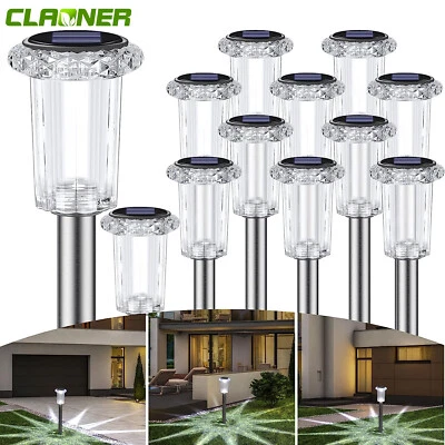 2-24x LED Solarleuchte Solar Leuchten Edelstahl Solarlampe Gartenleuchten Garten - Bild 1 von 4