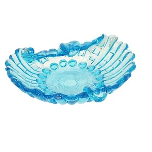 Unique Vintage Blue Art Glass Cigar Ashtray or Trinket Dish - Picture 1 of 9
