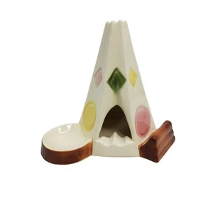 Vintage 1950's H.P. Moyer Tee Pee Shaped Ceramic Ashtray / Trinket dish / incens - Picture 1 of 4