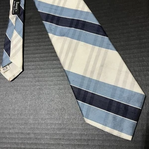 Vintage Carter Holmes Men's Necktie from Hanny's Dept. PHX 59x4 Blue Stripe Silk - Picture 1 of 5