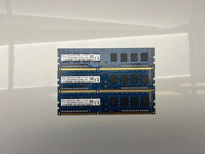SK Hynix 12GB (3x4GB) DDR3 1600 RAM Kit PC3-12800U 11-12-A1 HMT451U6AFR8C-PB - Image 1 of 2