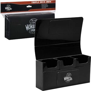 Monster Protectors Magnetic Triple Deck Box - Black, Holds 225 Gaming TCGs - Picture 1 of 2