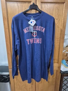 MINNESOTA TWINS blue long sleeve t shirt FANATICS men's 2XL tall 2XLT - Picture 1 of 5