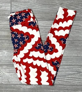 NEW Tween Lularoe Red White Blue Americana Patriotic Holiday Stars Leggings - Picture 1 of 1