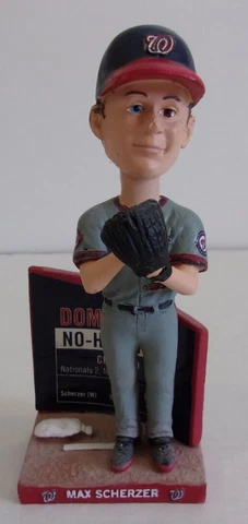 Used Loose 2016 Max Scherzer Bobblehead Washington Nationals No Hitter #2 Cover