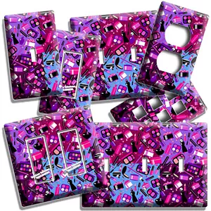 BEAUTY FASHION COSMETICS MAKEUP LIPSTICK MASCARA WALL PLATES WOMAN BOUDOIR DECOR - Picture 1 of 34