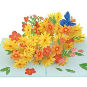 Pop UP 3D Klappkarte Gänseblümchen Schmetterling Geburtstag Gutschein Muttertag - Bild 1 von 5