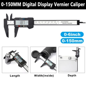 Pinza electrónica digital Vernier de fibra de carbono de 6" 150 mm calibre micrómetro LCD - Imagen 1 de 12