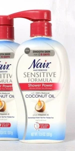 Removedor de vello de aceite de coco fórmula sensible Nair 12,6 oz para piernas y cuerpo - Imagen 1 de 1