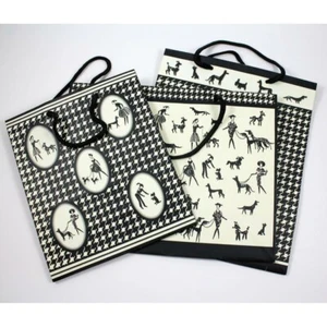 Present Perfect B&W Houndstooth Fashionable Ladies & Dogs Gift Bags Lot of 3 - Picture 1 of 11