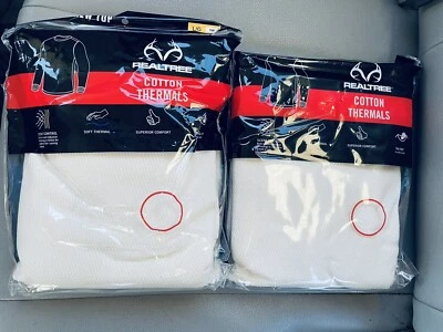 Thermal Underwear Top Men's Large Set of 2, NEW!! Realtree Cotton Thermals - Image 1 of 4