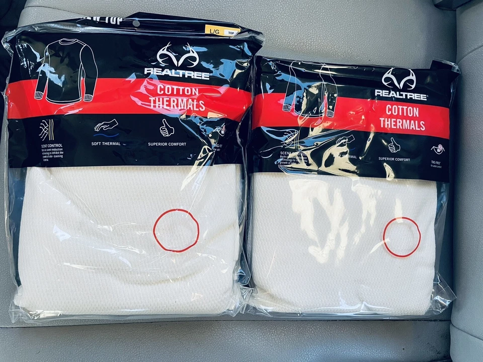 Thermal Underwear Top Men's Large Set of 2, NEW!! Realtree Cotton Thermals - Image 1 of 4