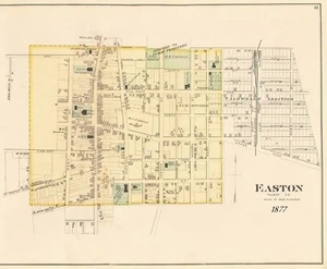 Easton, Md. 1877 Town Map POSTER 17"X22" Talbot County COPY from RARE original - Picture 1 of 1