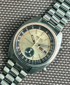 Reloj automático cronógrafo SEIKO 6139-6012 para hombre esfera beige 70M resistente al agua - Imagen 1 de 11