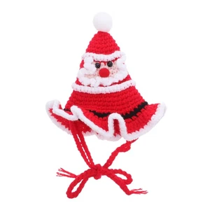 Weihnachts Kostüm Mütze für Haustier - Urlaub Hund Nikolausmütze mit Kinnseil - Mini - Bild 1 von 12