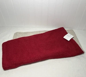 Pottery Barn Faye Textured Linen  Pillow Cover 20" X  20”  Cardinal Red - Picture 1 of 5