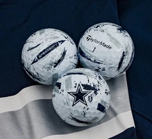 Taylormade NFL Dallas Cowboys Speedsoft Ink 3 Golf Balls One Sleeve - Picture 1 of 2