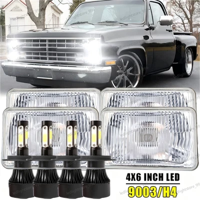 Faros LED 4X6" 4 piezas haz alto para camioneta Chevrolet C10 1980-1986 C20 Camaro Foto 1 de 4