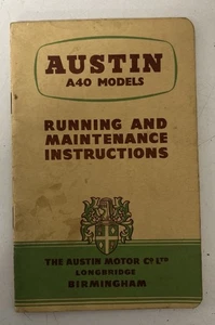 Austin A40 Handbuch Wartung A50 alle Modelle 1954 sehr schöner Zustand - Bild 1 von 6