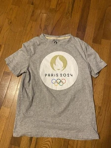 T-shirt con licenza ufficiale Olimpiadi di Parigi 2024 fiamma bianca taglia media - Foto 1 di 4