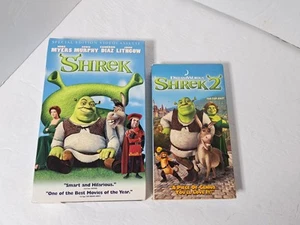 Shrek 1 and 2 VHS Lot DreamWorks - TESTED Big Box - Picture 1 of 8