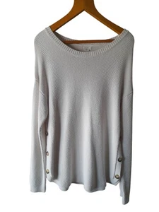 FatFace Womens Jumper UK 14 Ivory Scoop Neck Pullover Long Sleeve Sweater - Picture 1 of 6