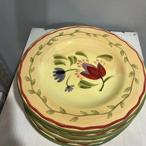 Pfaltzgraff Napoli 6er Set handbemalt 9" Steinzeug Salat Mittagessen Teller - Bild 1 von 3