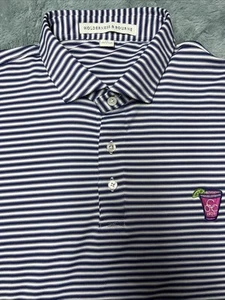 Holderness Bourne Polo Shirt Men’s XL Golf Blue White Striped Preppy - Picture 1 of 9