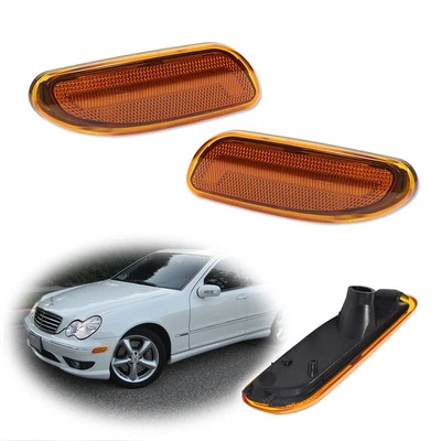 Par de luces de señalización laterales delanteras ámbar para Mercedes-Benz W203 C32 C230 C280 Clase C Foto 1 de 4