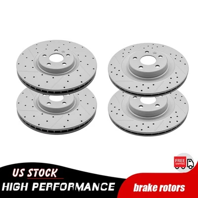 Front Rear Drilled Disc Rotors for Volvo S60 XC90 XC60 S90 V60 V90 Cross Country - Image 1 of 4