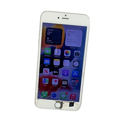 Apple iPhone 6s Plus 16GB Silver Unlocked A1687 Smashed Screen Works 148 - Image 1 of 4