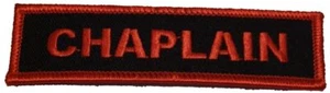 CHAPLAIN PATCH Red letters on black background - Veteran Owned Business - Bild 1 von 1