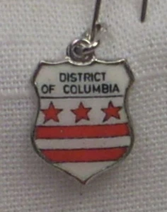 Brazalete/dije de viaje vintage con bandera de ley/esmalte del distrito de Columbia REU - Imagen 1 de 2