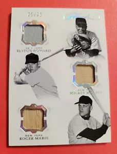 MICKEY MANTLE ROGER MARIS ELSTON HOWARD GAME USED BAT JERSEY CARD #5/25 EINWANDFREI - Bild 1 von 2