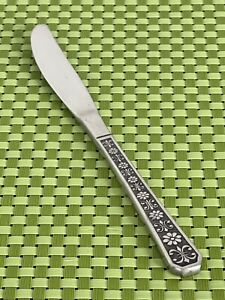 Interpur FLORENZ Stainless Dinner Knife Black Textured 8 Petal Flatware E24G
