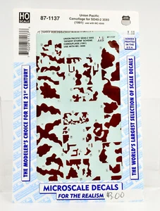 MICROSCALE HO SCALE 87-1137 U.P. S40-2 3593 CAMOFLAGE LOCOMOTIVES DECAL 1991 - Picture 1 of 1