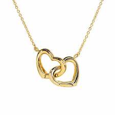 Empire Cove 14K Gold Sterling Silver Dipped Jewelry Double Heart Necklace