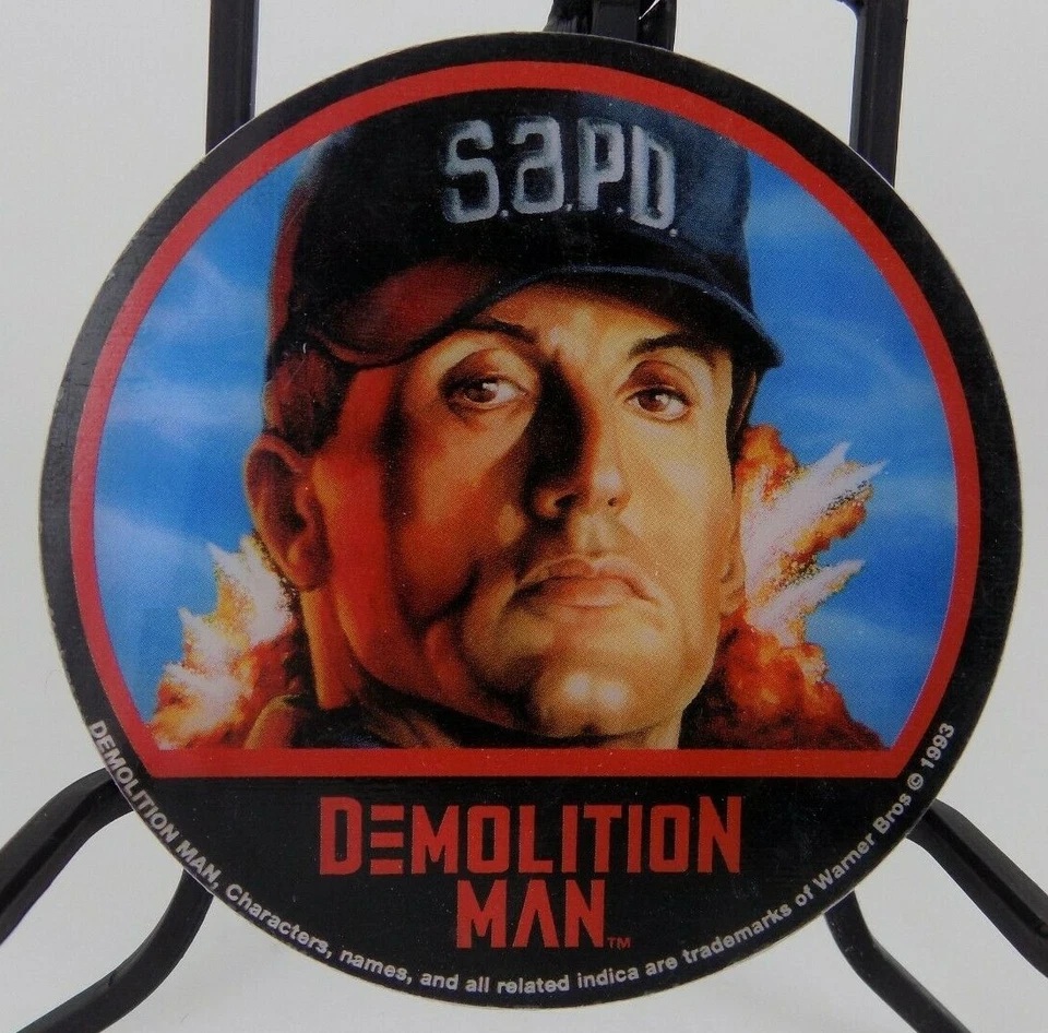HARD TO FIND Williams Demolition Man Pinball Plastic Promotional Coaster 3.75"! - Image 1 of 1