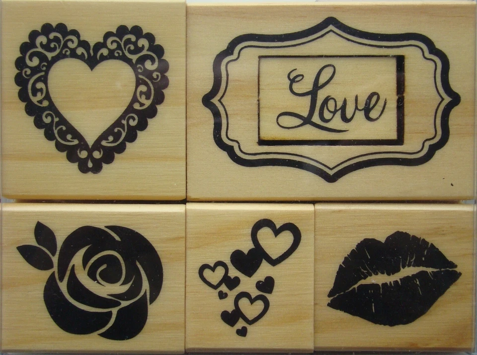 Juego de estampillas de goma de amor y corazones 465209 recuerdos/6 ¡NUEVO! Boda San Valentín Foto 1 de 1