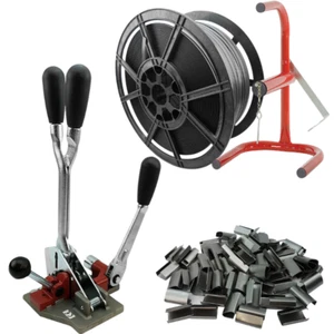 PALLET STRAPPING PACK STRAP BY HAND BANDING/SEALING STRAPS PALLETS/CARTONS KIT 3 - Picture 1 of 5