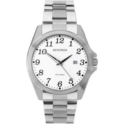 Reloj para Hombres Sekonda Esfera Blanca Número Negro Fácil Lectura 100m Impermeable Fecha 1635 Foto 1 de 4