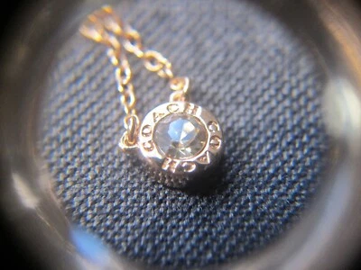 Beautiful Coach玫瑰金链式项链小透明水钻吊坠 — 第 1/4 张图片