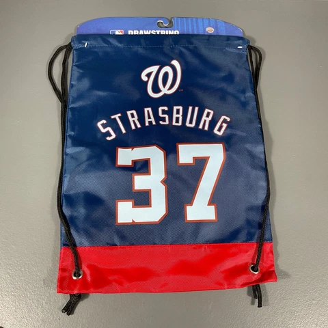 Washington Nationals MLB Drawstring Backpack Bag Stephen Strasburg 37 Red Blue Cover