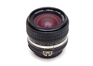 Nikon Nikkor 28mm f2.8 AIS Sharp CRC Manual Focus Lens, With HN-2 Hood. READ