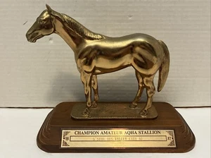 1987 Horse Trophy on Wood Base*Champion Amateur AQHA Stallion*Quarter Horse - Picture 1 of 6