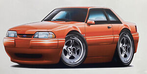 1987-93 Ford Mustang Cool LX Fox Body Street Machine 12”X24” Graphic Wall Decal